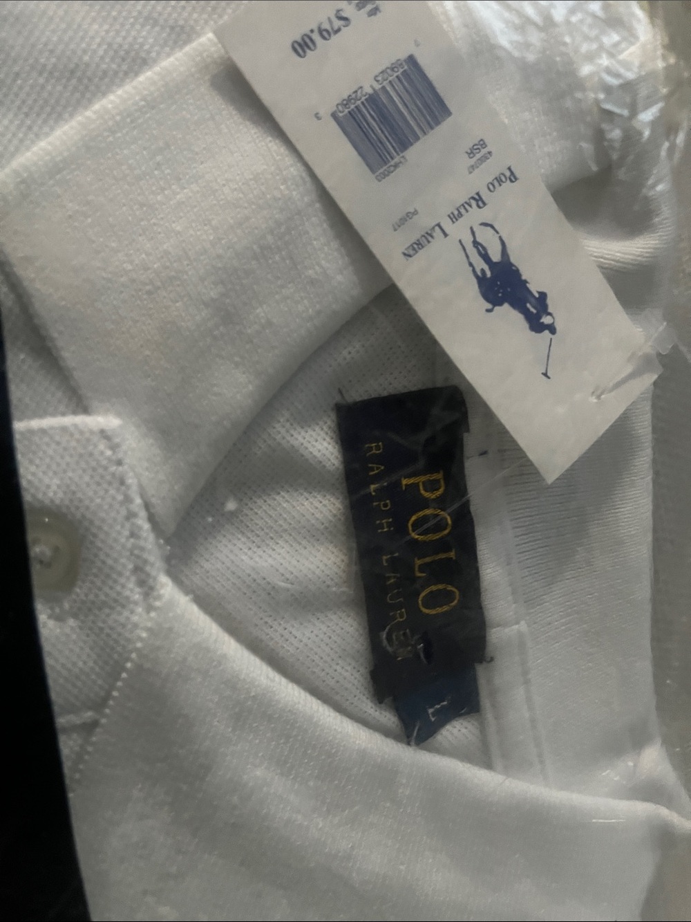 Polo by Ralph Lauren White Men's Polo Shirt with Navy Pony - Picture 3 of 4